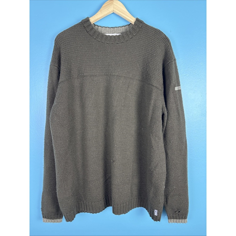 Quiksilver Edition 100% Wool Crewneck Brown Sweater Size XL Skater Surfer Beach